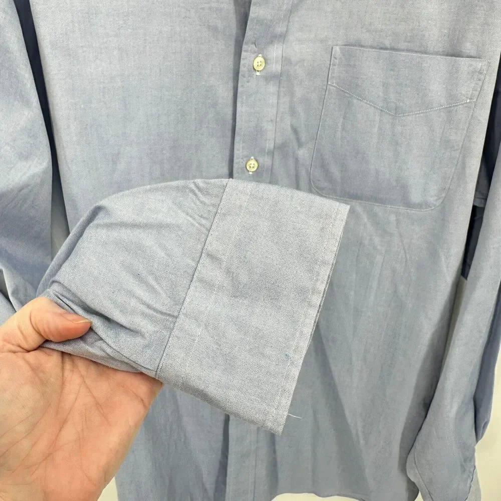 Vtg Polo Ralph Lauren Andrew Dress Shirt Mens 17 Blue Button Up Formal Business‎